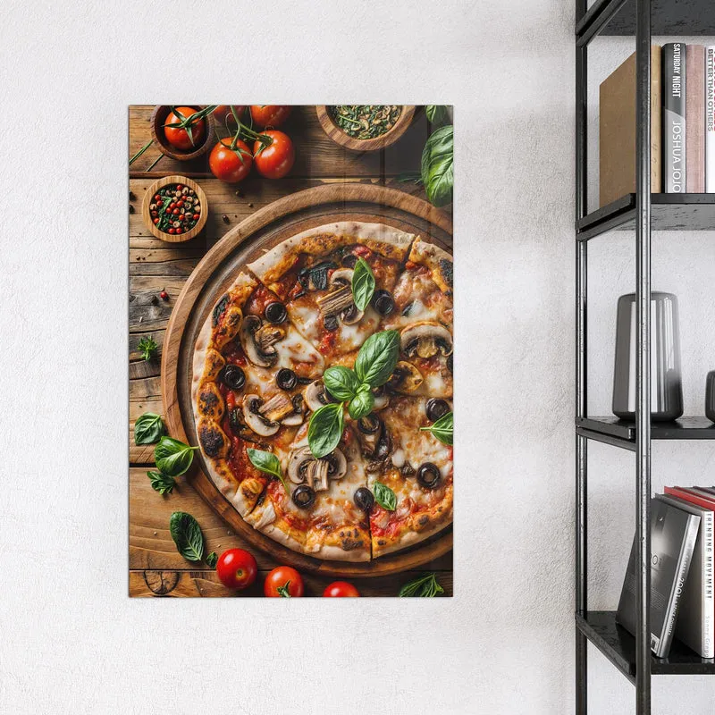 Magnettafel - Pizza mit Champignons