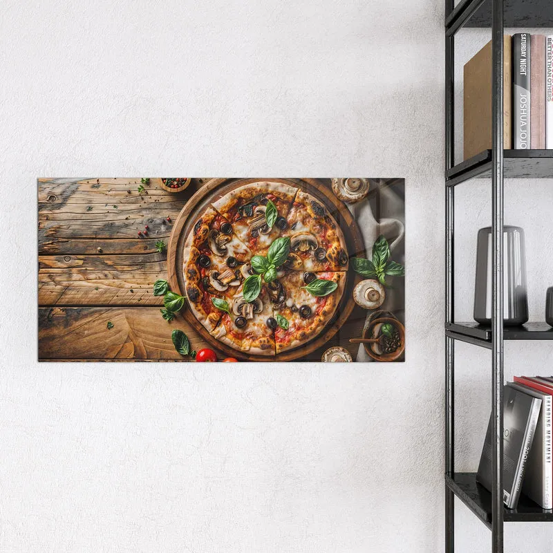 Magnettafel - Pizza mit Champignons