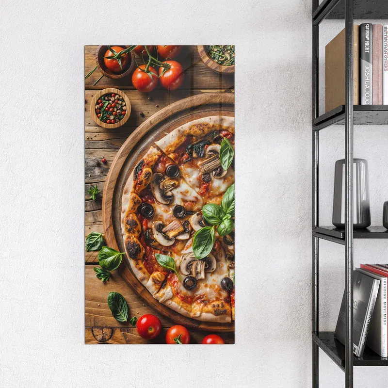 Magnettafel - Pizza mit Champignons