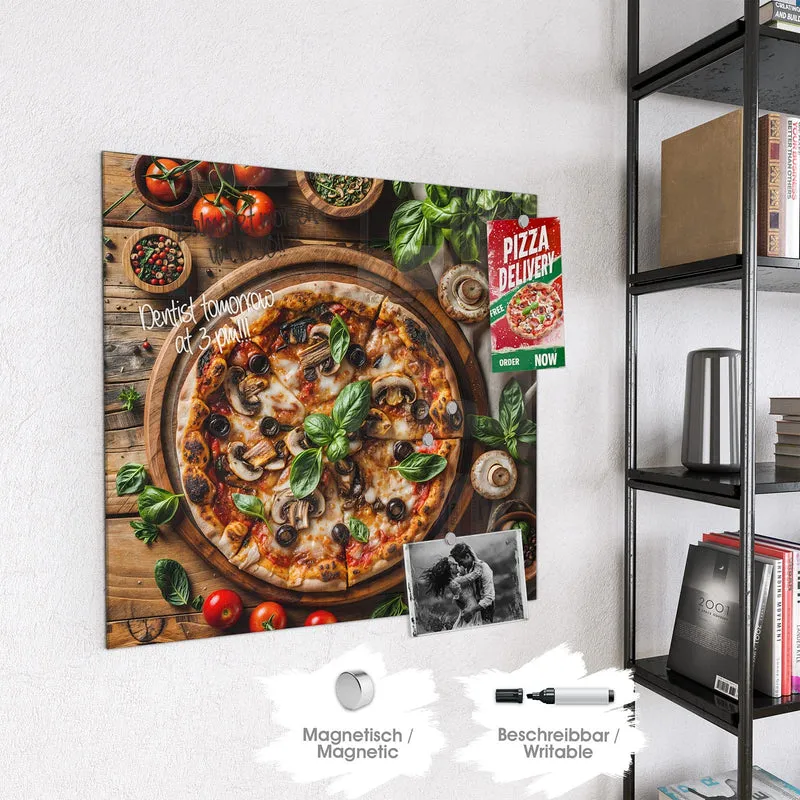 Magnettafel - Pizza mit Champignons