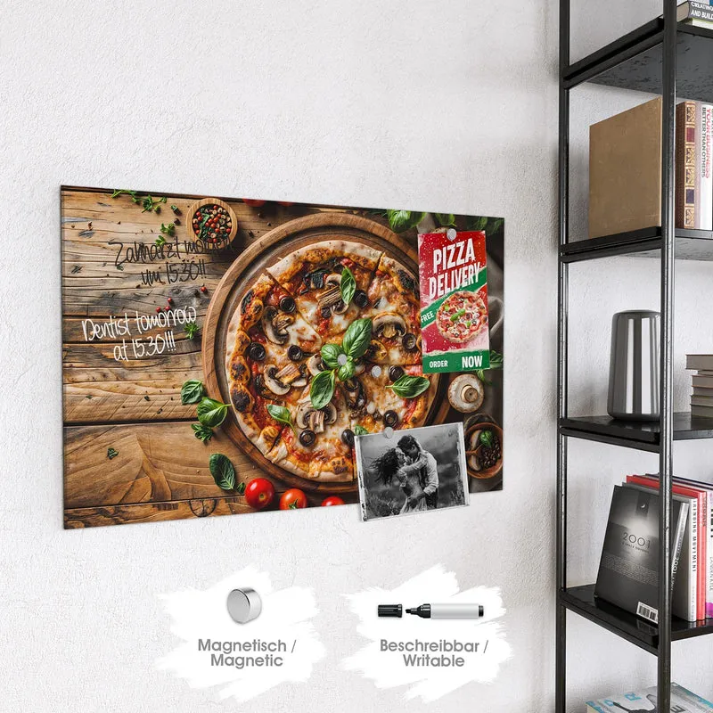 Magnettafel - Pizza mit Champignons