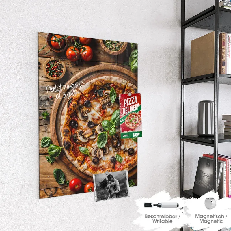 Magnettafel - Pizza mit Champignons