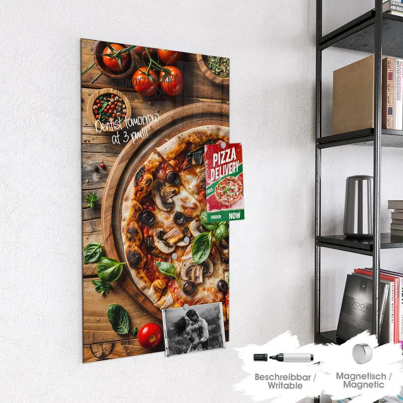 Magnettafel - Pizza mit Champignons