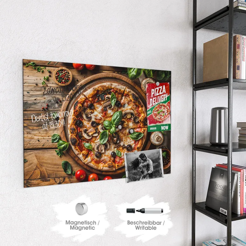 Magnettafel - Pizza mit Champignons