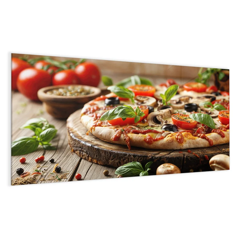 Magnettafel - Pizza auf Holzbrett