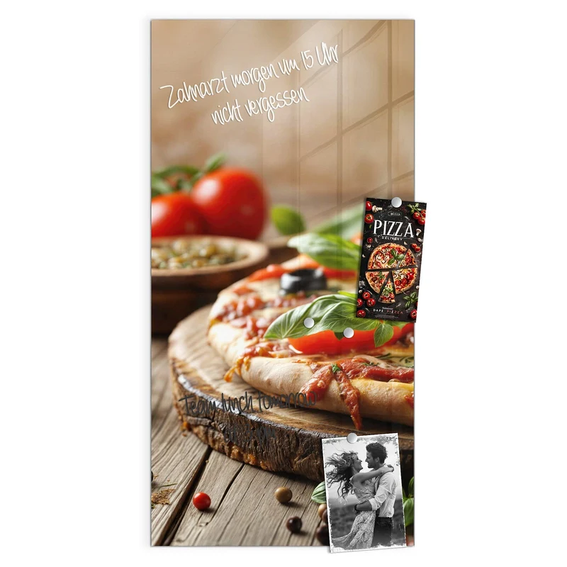 Magnettafel - Pizza auf Holzbrett