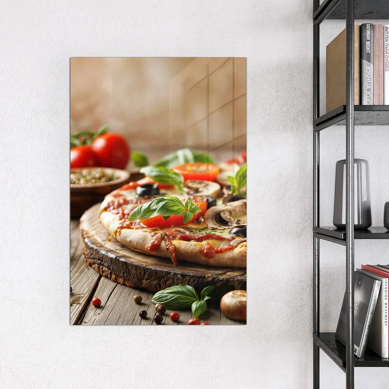 Magnettafel - Pizza auf Holzbrett