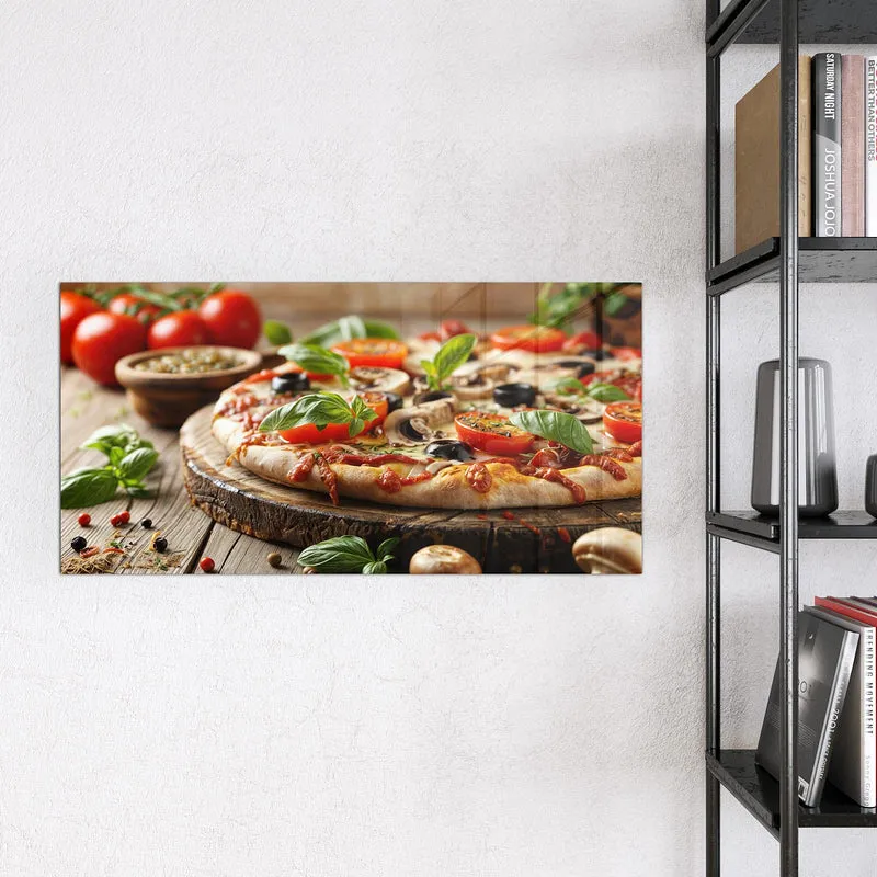 Magnettafel - Pizza auf Holzbrett