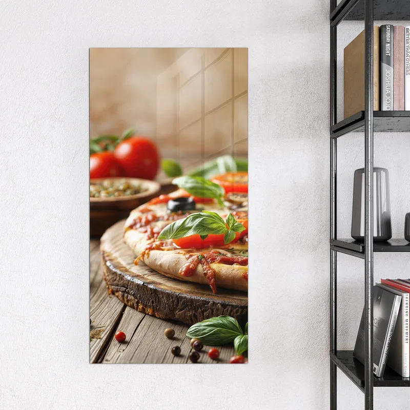 Magnettafel - Pizza auf Holzbrett