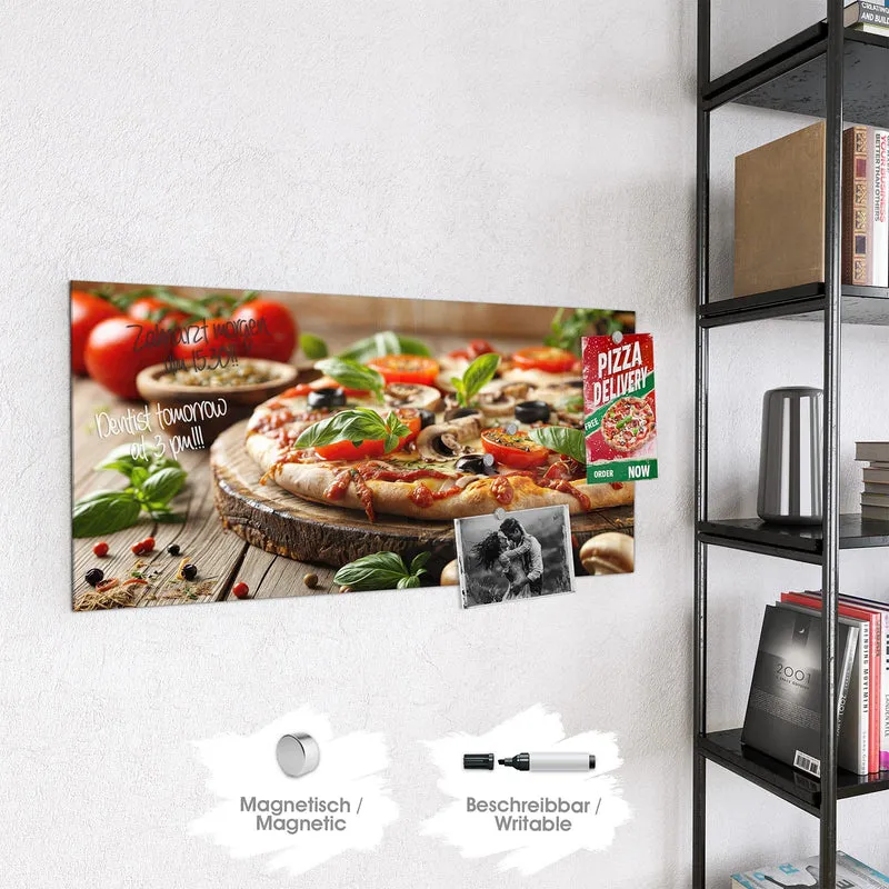 Magnettafel - Pizza auf Holzbrett