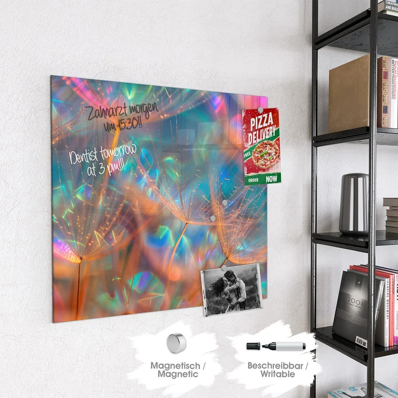Magnettafel - Bunte Pusteblume