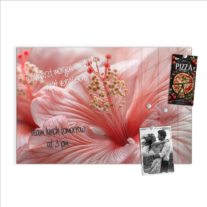 Magnettafel - Rosa Hibiskusblüte