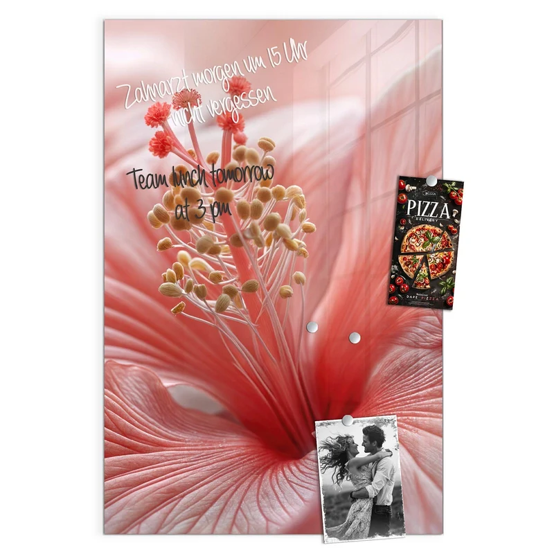 Magnettafel - Rosa Hibiskusblüte