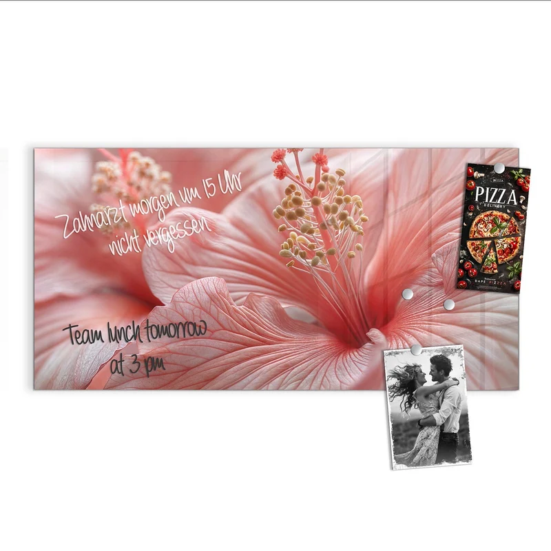 Magnettafel - Rosa Hibiskusblüte
