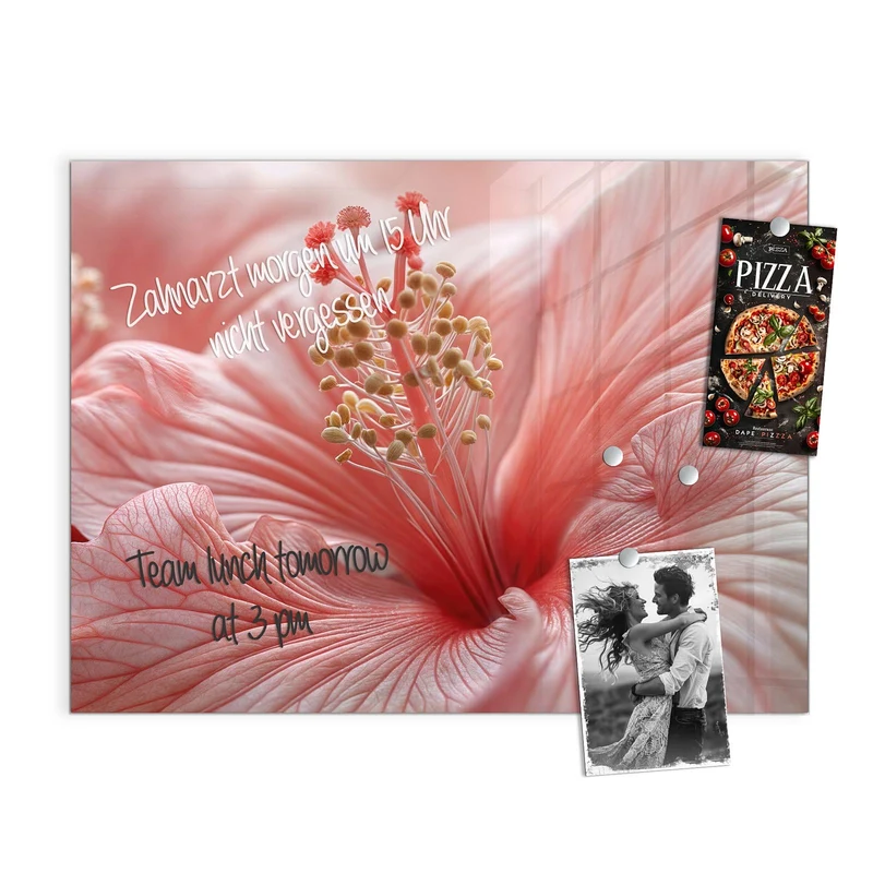 Magnettafel - Rosa Hibiskusblüte