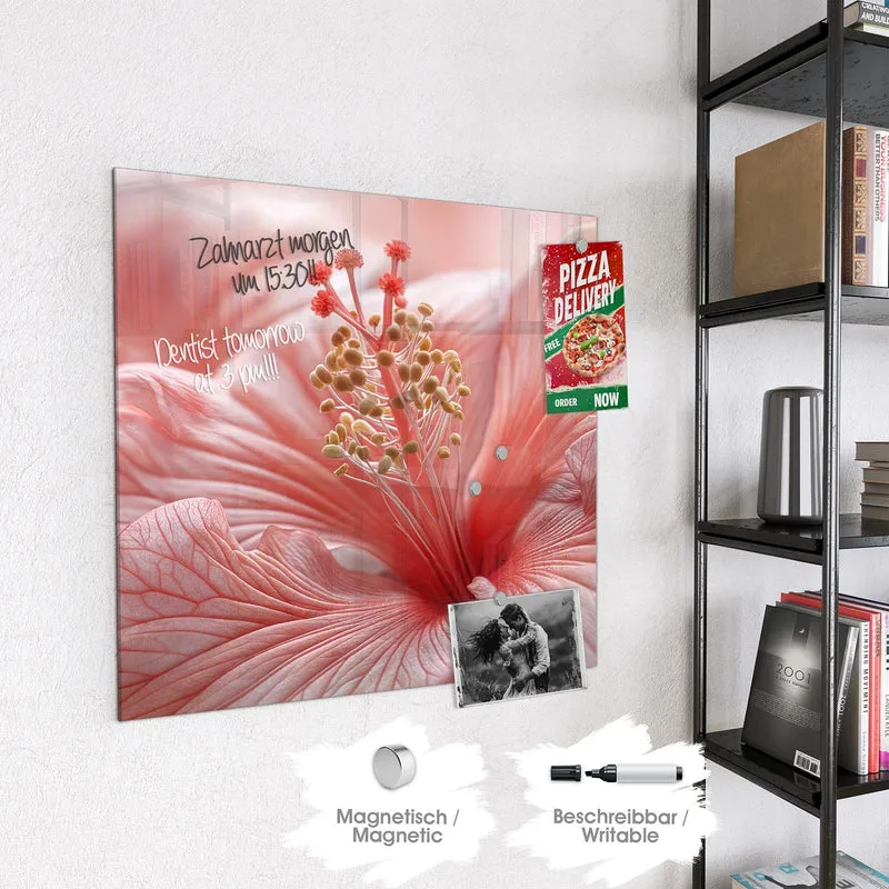 Magnettafel - Rosa Hibiskusblüte