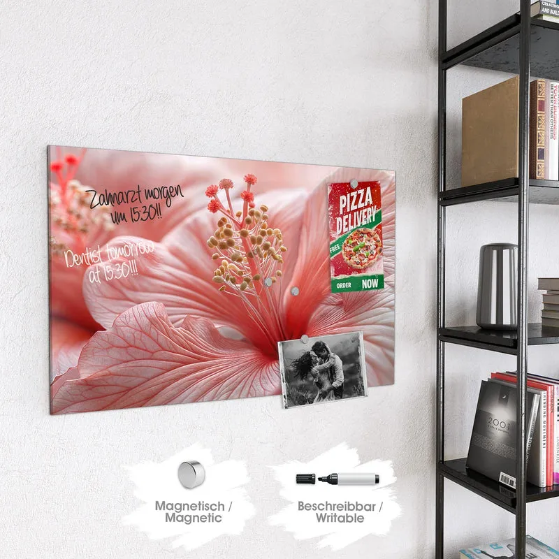 Magnettafel - Rosa Hibiskusblüte