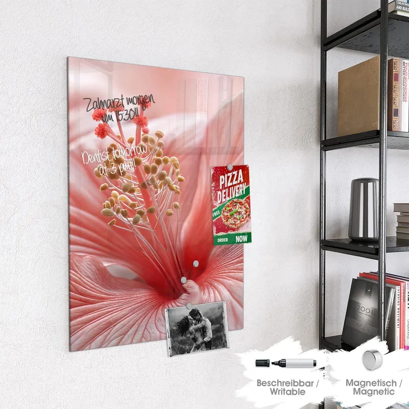 Magnettafel - Rosa Hibiskusblüte