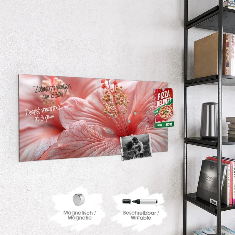 Magnettafel - Rosa Hibiskusblüte