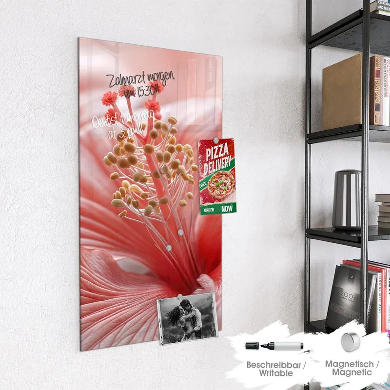 Magnettafel - Rosa Hibiskusblüte