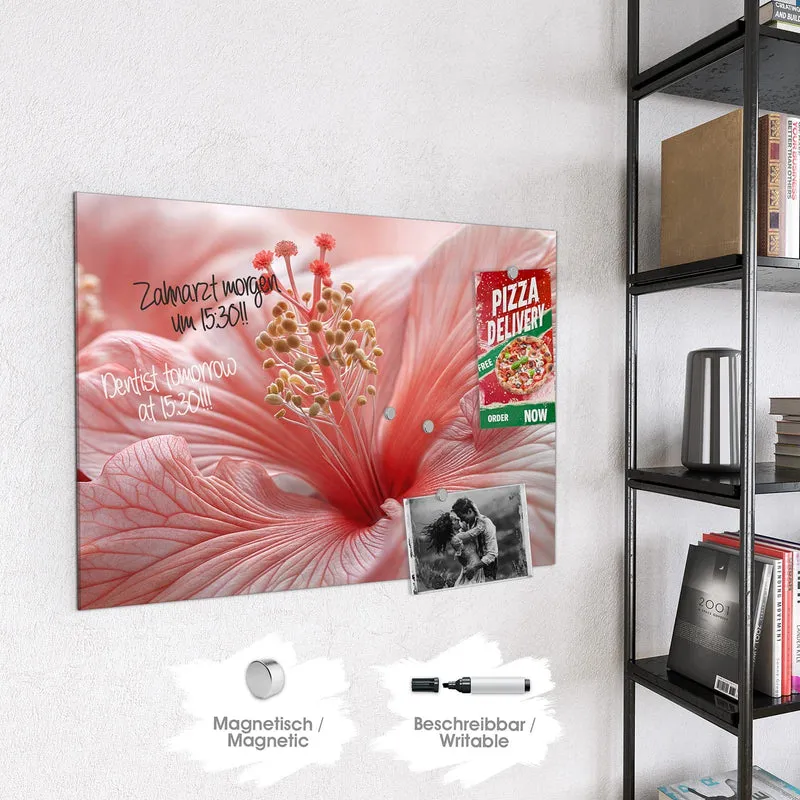 Magnettafel - Rosa Hibiskusblüte