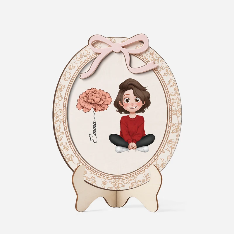 Mädchen Und Blume - Personalisierte Geschenke Für Frauen | Holzaufsteller