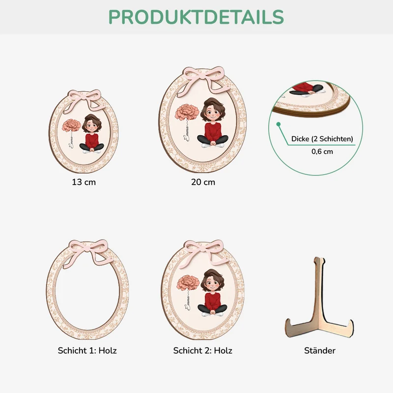 Mädchen Und Blume - Personalisierte Geschenke Für Frauen | Holzaufsteller