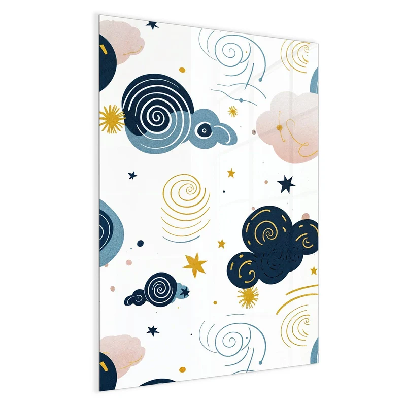Magnettafel - Blaue Wolken und Sterne