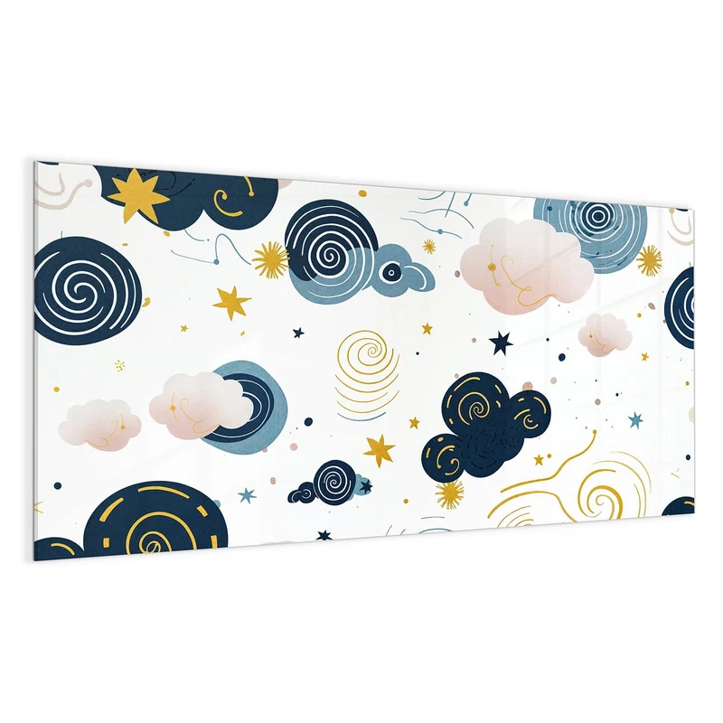 Magnettafel - Blaue Wolken und Sterne