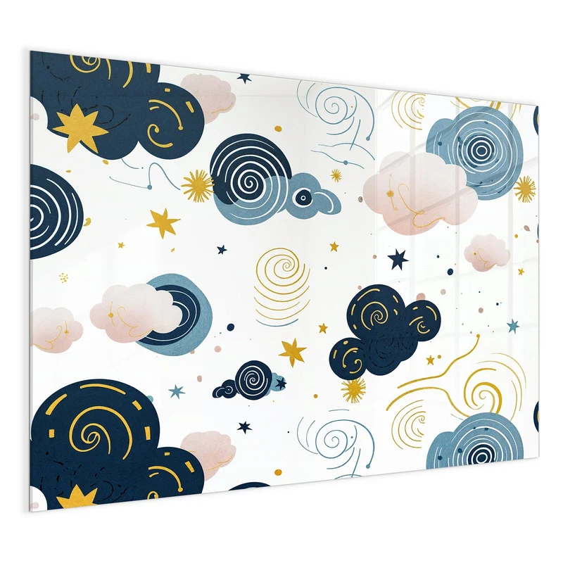 Magnettafel - Blaue Wolken und Sterne