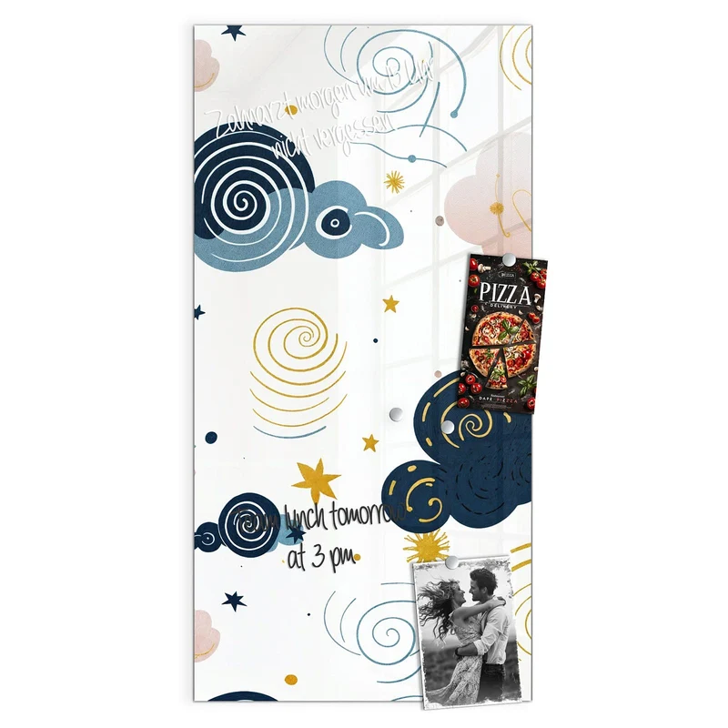 Magnettafel - Blaue Wolken und Sterne
