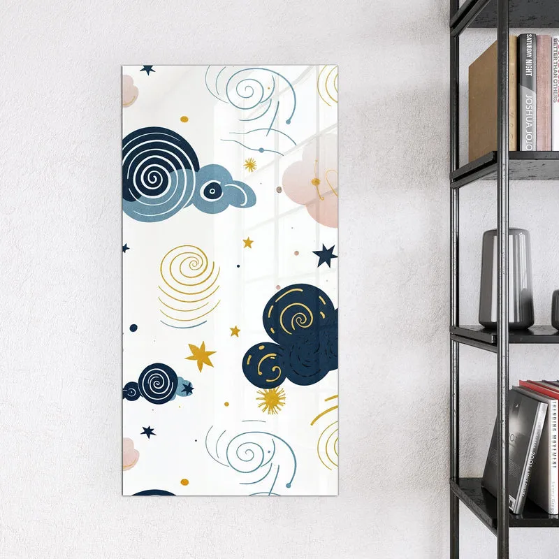 Magnettafel - Blaue Wolken und Sterne