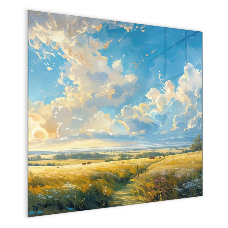 Magnettafel - Wolkenhimmel über Feld