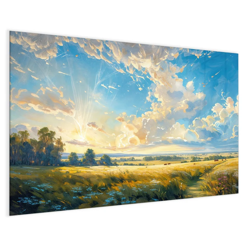 Magnettafel - Wolkenhimmel über Feld