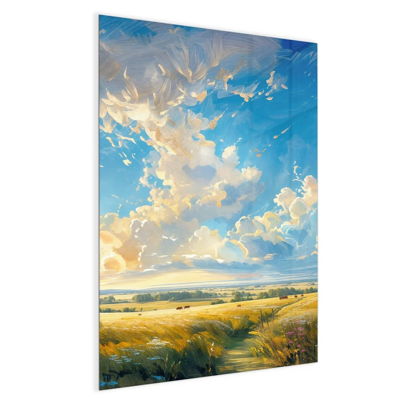 Magnettafel - Wolkenhimmel über Feld