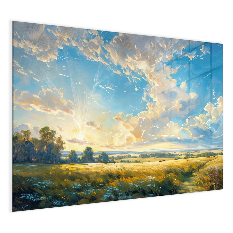 Magnettafel - Wolkenhimmel über Feld