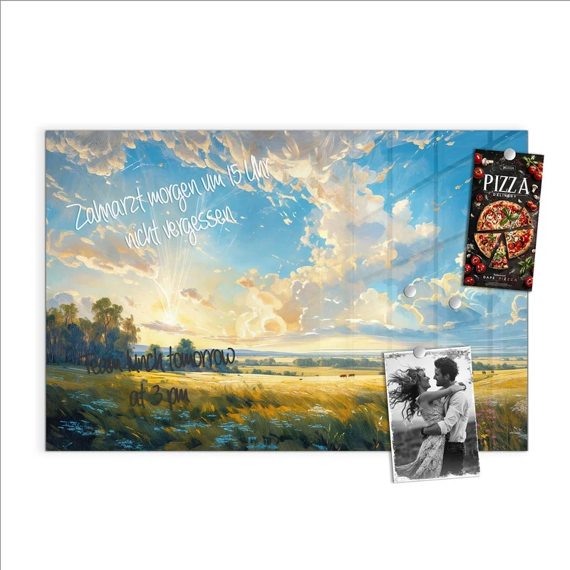 Magnettafel - Wolkenhimmel über Feld