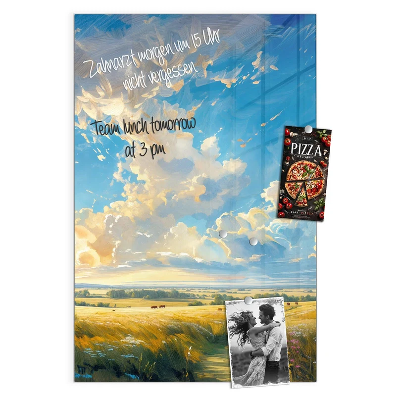 Magnettafel - Wolkenhimmel über Feld
