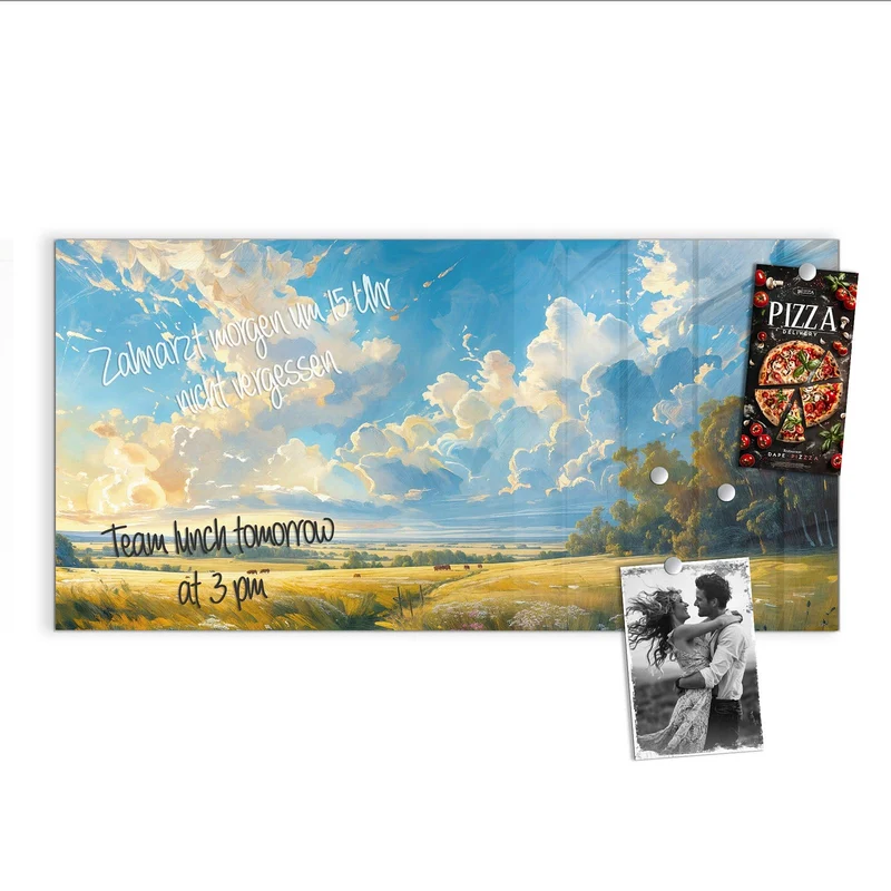 Magnettafel - Wolkenhimmel über Feld