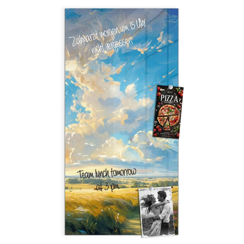 Magnettafel - Wolkenhimmel über Feld