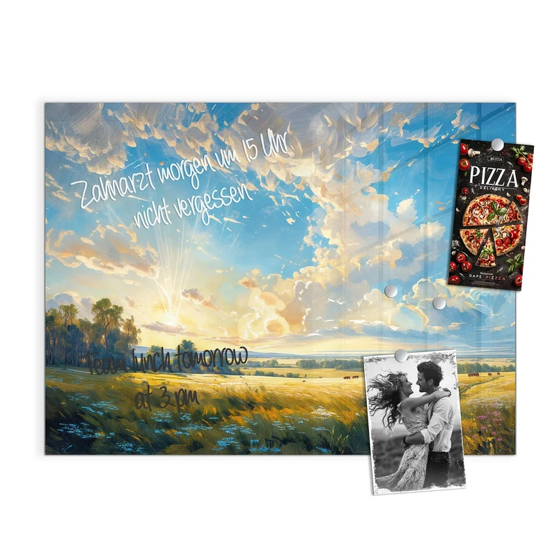Magnettafel - Wolkenhimmel über Feld