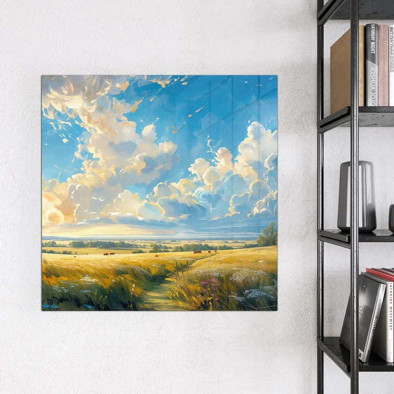 Magnettafel - Wolkenhimmel über Feld