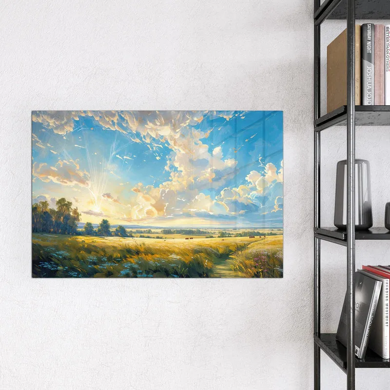 Magnettafel - Wolkenhimmel über Feld