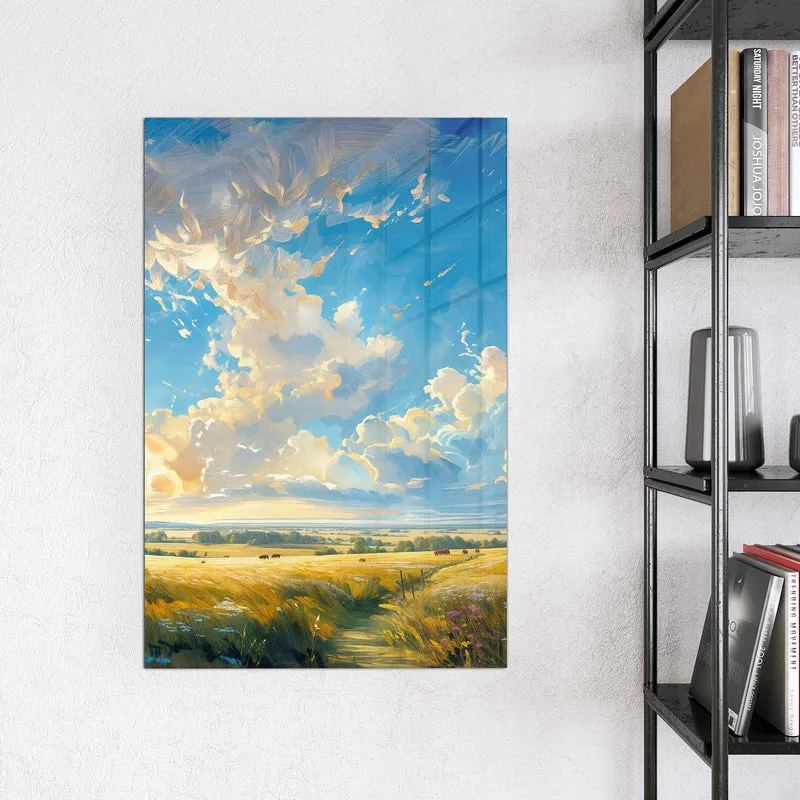 Magnettafel - Wolkenhimmel über Feld