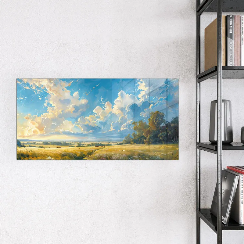Magnettafel - Wolkenhimmel über Feld