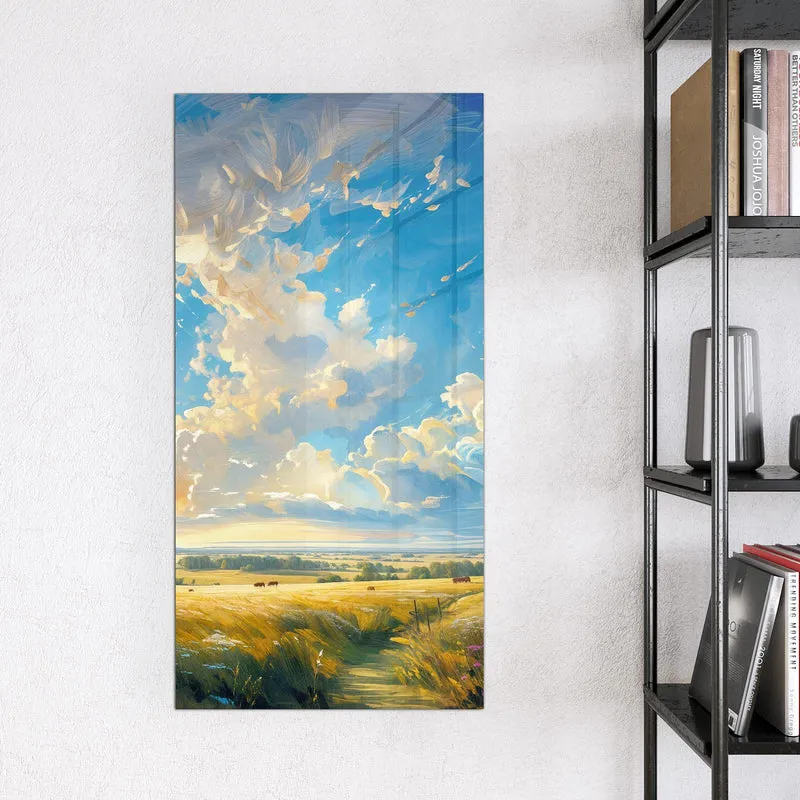 Magnettafel - Wolkenhimmel über Feld