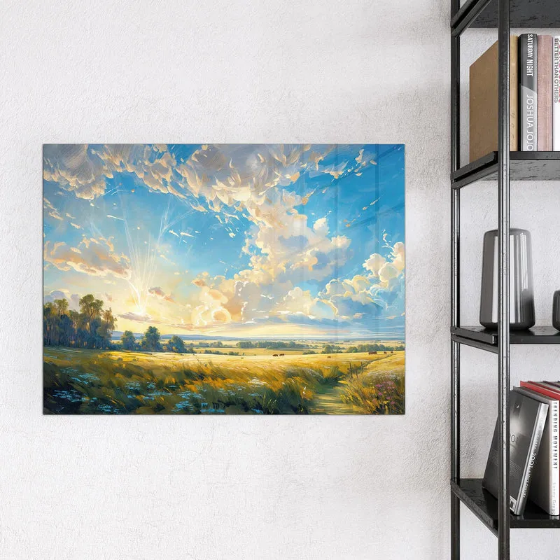Magnettafel - Wolkenhimmel über Feld