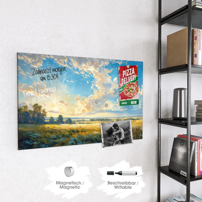 Magnettafel - Wolkenhimmel über Feld