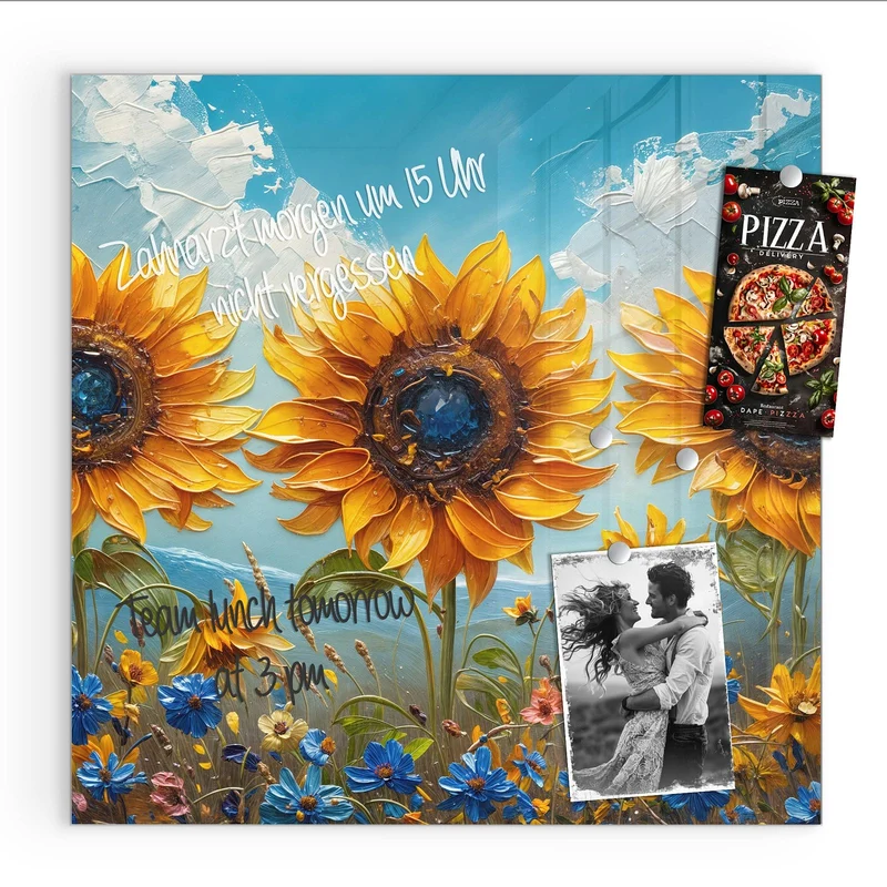 Magnettafel - Sonnenblumenwiese