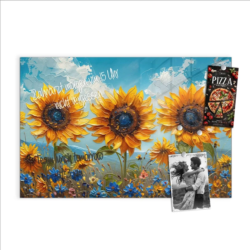 Magnettafel - Sonnenblumenwiese